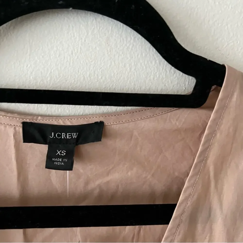 J. Crew Tan Puff-Sleeve Cotton Poplin Wrap Dress